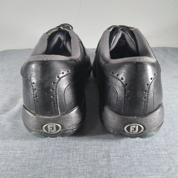 FootJoy Mens GREENJOYS Black Golf Shoes Size 9.5 M Traction Cleat Sole 45462 EUC - Picture 2 of 12